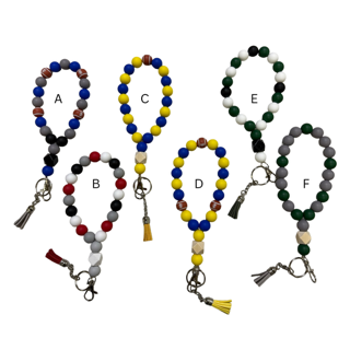 Football-Inspired Beaded Wristlet