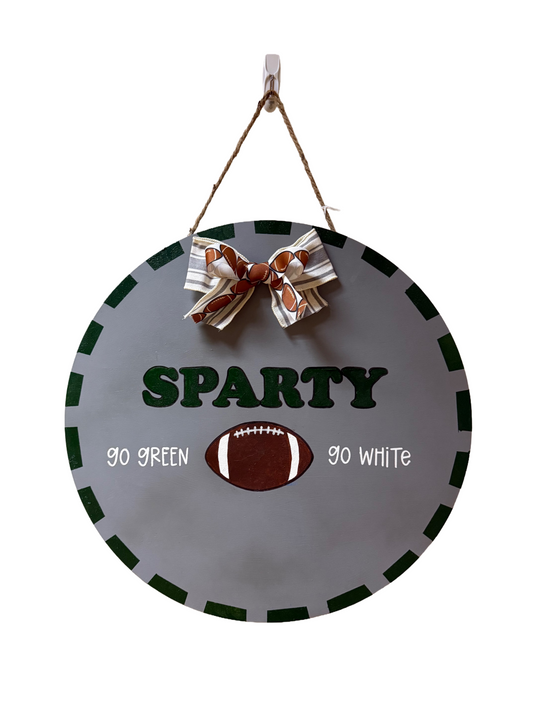 MSU football-inspired Circle Door Sign
