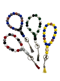 Football-Inspired Beaded Wristlet